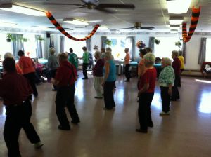 Sr Line Dancers perform for the residents of Greenwood Center